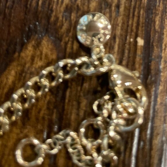 J.Crew Factory Gold-Plated Hammered Pendant Necklace T-Bar Closure BY611 - Picture 4 of 4